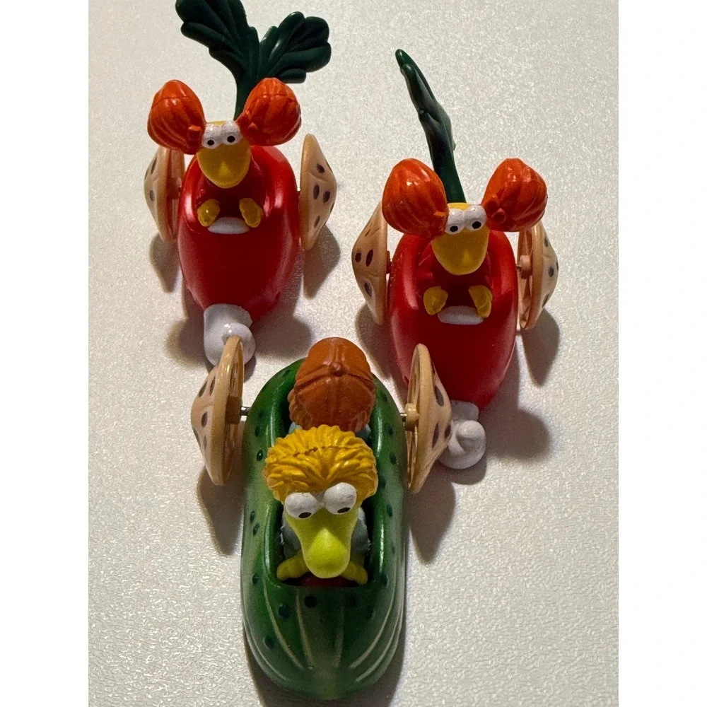 Vintage Fraggle‎ Rock Fraggle Cars McDonalds Happy Meal Toy Set Radish Cucumber